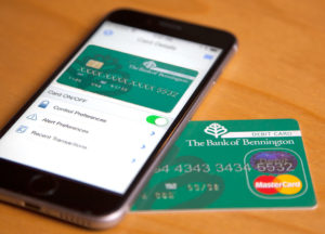 Credit card next to phone